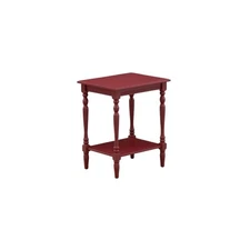 Modern End Table, Burgundy Finish, Open Shelf, Nightstand, Wood