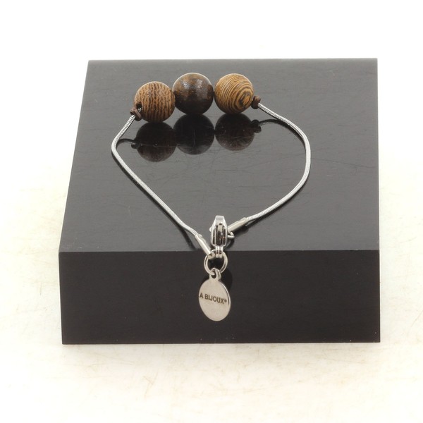 Mineralien Und Edelsteine. Armband Aus Edelstahl 1 Perle Bronzit +-image