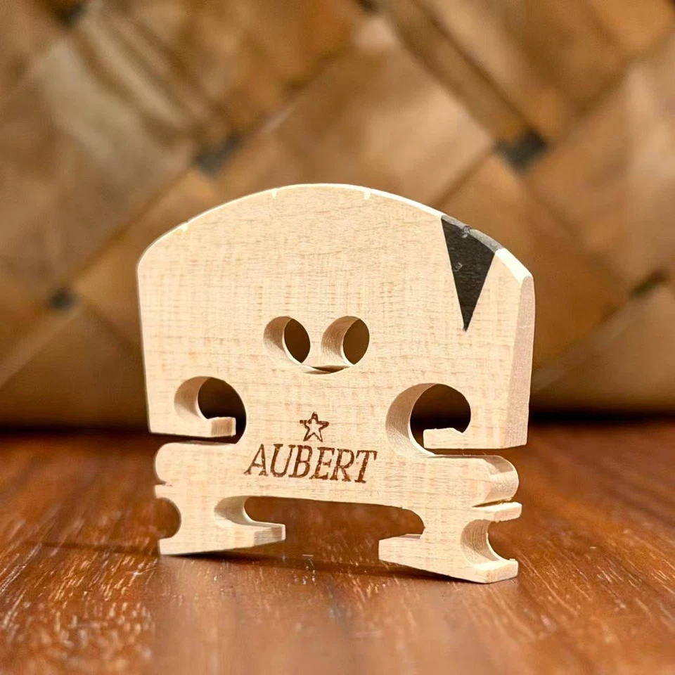 Puente para violín Aubert inserto de ébano en forma de V - Equipado - Opciones: 4/4, 3/4, 1/2 Foto 3 de 4