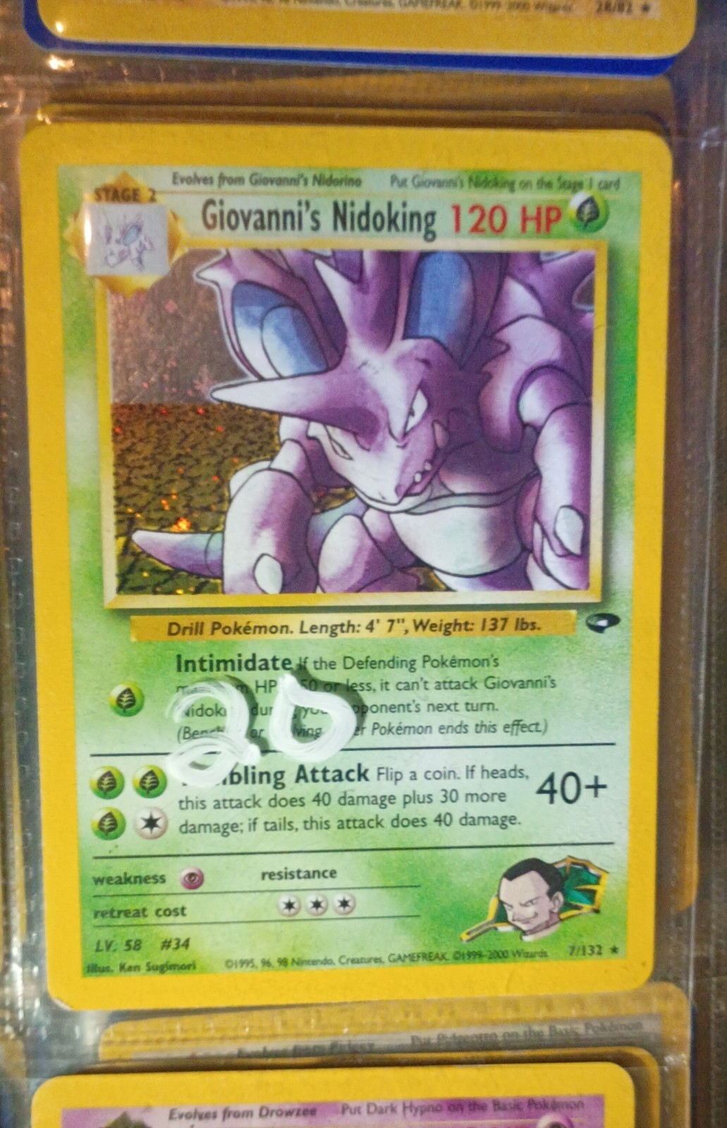 Giovanni's Nidoking 7/132 Gym Challenge Holo