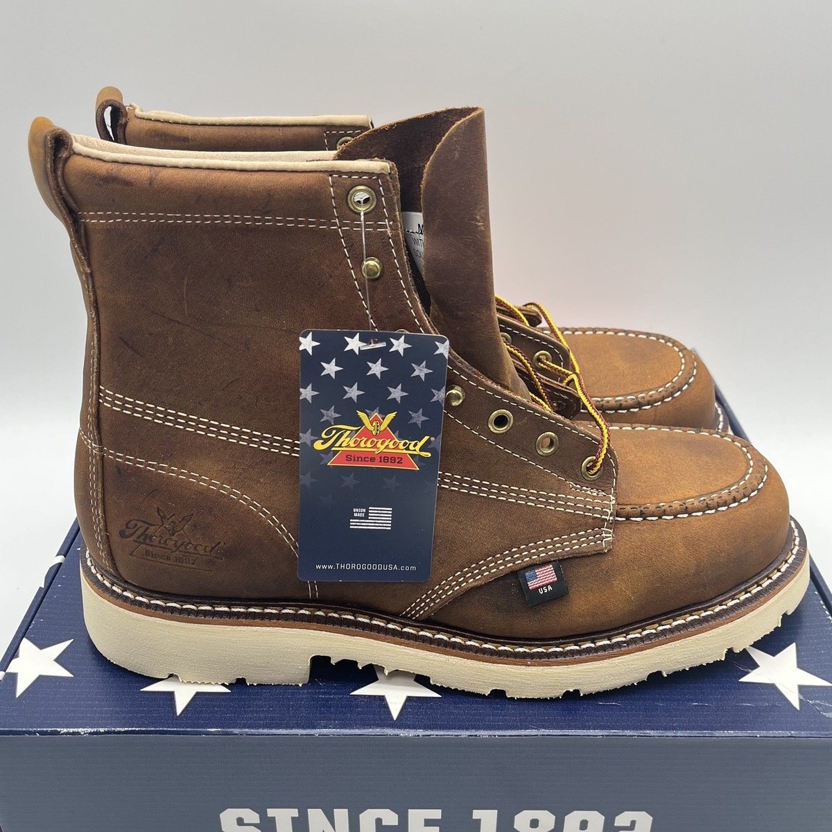 Thorogood 804-4375 Moc Toe Safety Toe Work Boots 10 D EH for sale