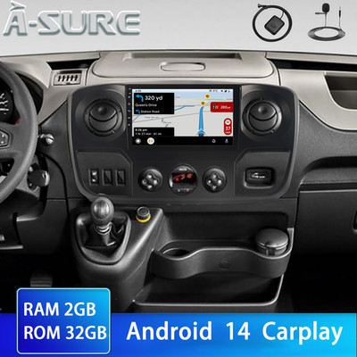 Android 14 Navi Radio BT Opel Movano 2 Renault Master III Nissan NV400 2010-2018