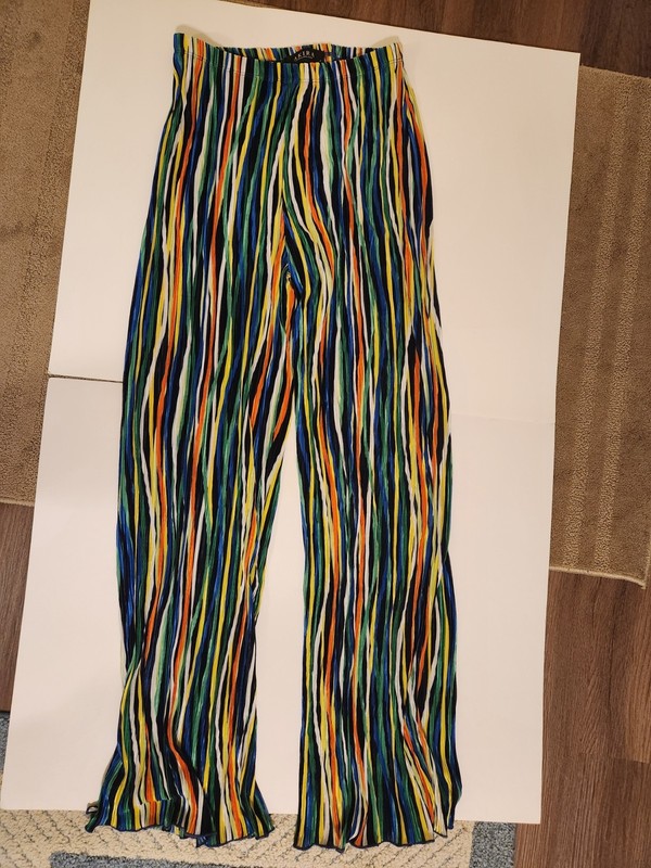 Akira women's colorful, striped wide-leg palazzo pants size medium