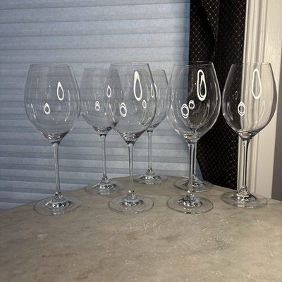 Elegant Set Of RONA Crystal Bordeaux Wine Glasses 9-1/4'' Tall Slovakia(7)