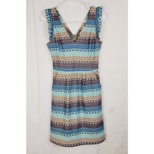 Tabitha Teahouse blue ruffled sleeve crocheted lace sheath dress Size 0 Boho