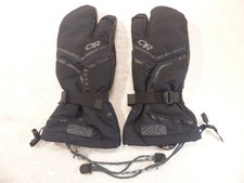Men's OR Outdoor Research Highcamp Black 3-Finger Leather Palm Gloves L Nice