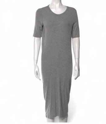 Acne Studios Women's Designer Maxi Dress Bodycon Grey Neck Scoop Size Large L