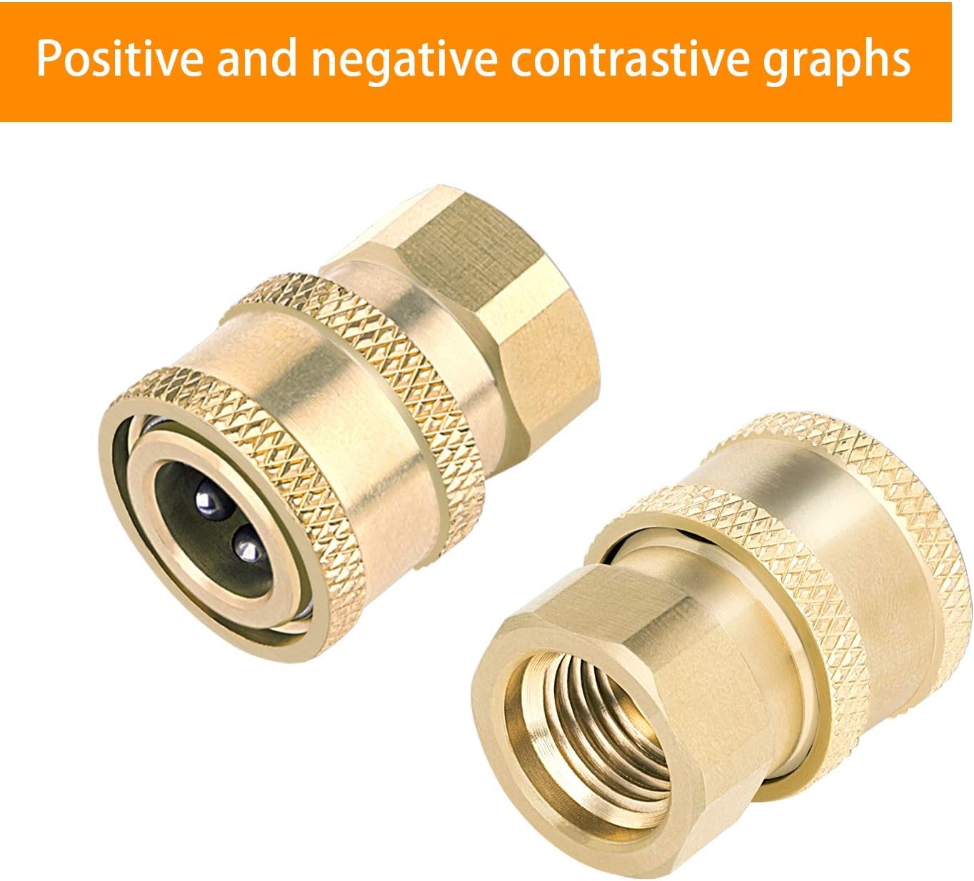 3 Pack Pressure Washer Coupler Brass Fittings 1/4 Inch Quick Connect To Female N