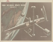 50 Man Space Base Shuttle Concept Never Built Rare 1969 - Original NASA Photo