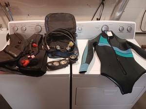 used scuba diving equipment set
