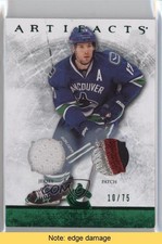 2012 Upper Deck Artifacts Emerald Jersey/Patch 10/75 Ryan Kesler Patch READ 0f8