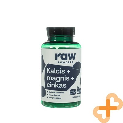 ROH PULVER Calcium Magnesium Zink PLUS 90 Kapseln Für Zähne Knochen Nervensystem