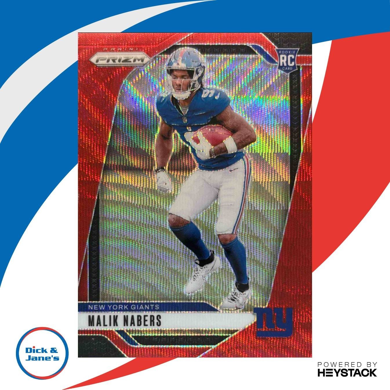 2024 Panini Prizm Malik Nabers Red Wave 29/149 #370 RC New York Giants