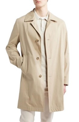 $695 - Boss Hugo Boss Clark Cotton Blend Coat in Light Beige US 42 R
