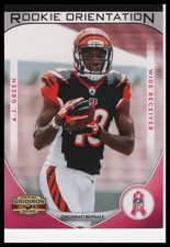 2011 Panini A.J. Green Gridiron Gear #25 Breast Cancer Awareness Bengals