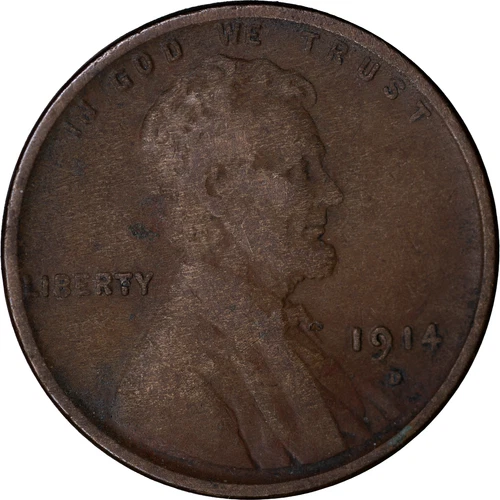1914 D 1c Lincoln Wheat Cent ~ VG Details