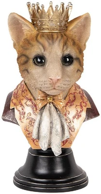 Clayre & Eef 6PR5107 Deko Büste Katze Braun Beige 20x19x37 cm Landhausstil - Bild 1 von 4