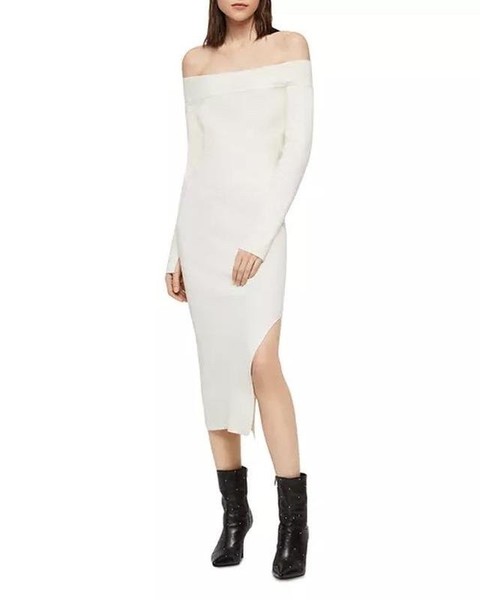 Women AllSaints Dress Beige Viscose 36 / S / 44