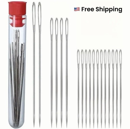 18pcs Hand Sewing Needles in Storage Tube – 3 Mixed Sizes (2.63”, 2.36”, 1.8”)
