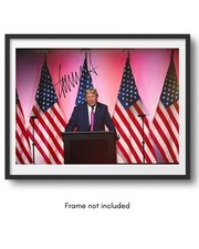 Donald Trump Hand Signed 16x12" US President Autograph Photo + COA & PSA QO CARD