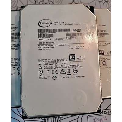 8TB SAS HDD HGST He8 Helium HUH728080AL5200 3.5'' 7200 RPM 12GB/s Enterprise HDD