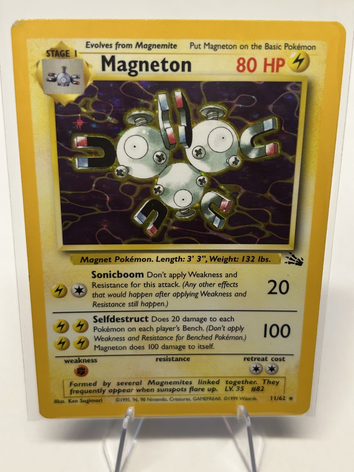 Pokemon TCG Magneton 11/62 Fossil Holo Rare Unlimited