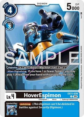 1x EX11-039 HoverEspimon Dawn of Liberator Digimon Card Game x1