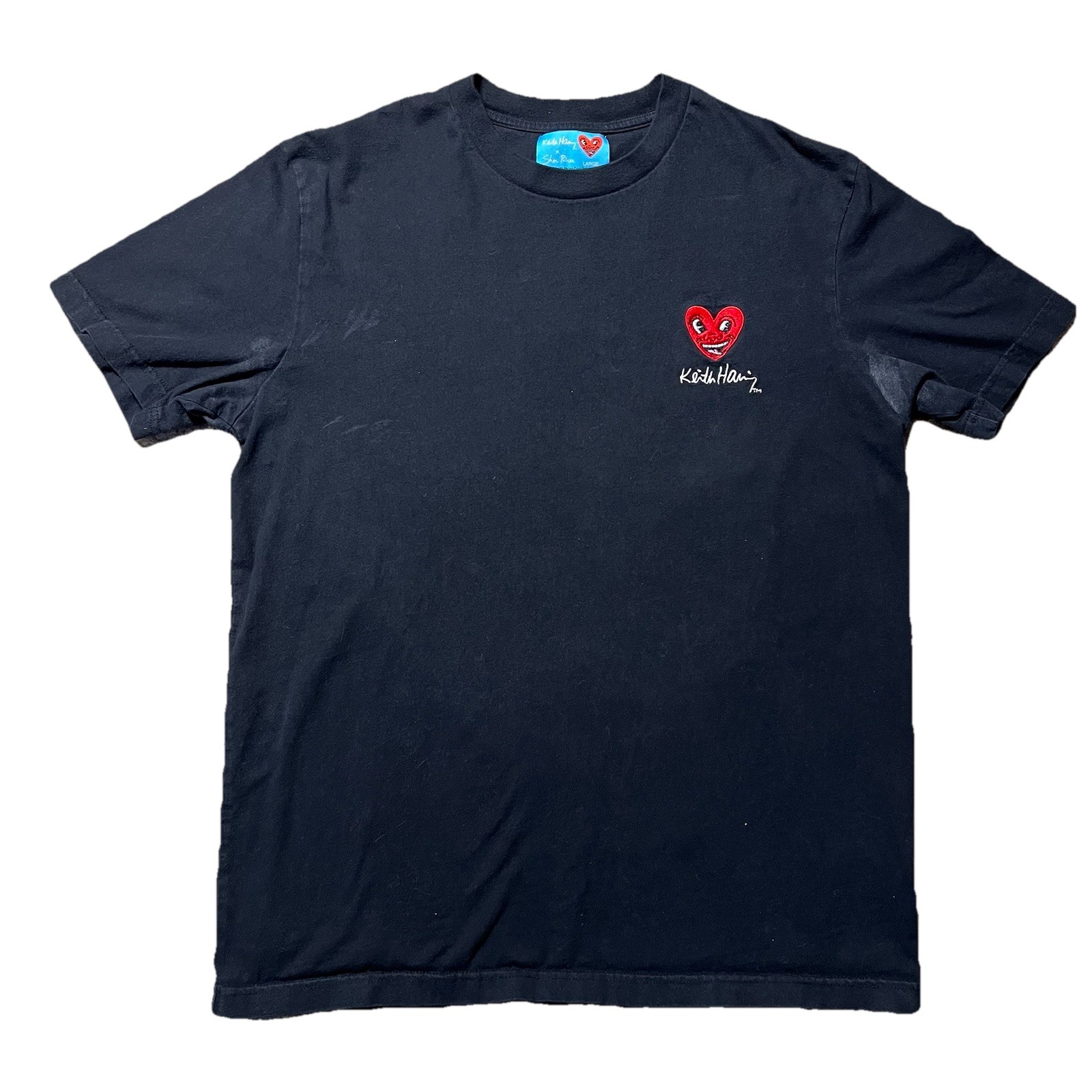 Keith Haring Shirt L Shoe Palace Collab Black Graphic Tee Mens