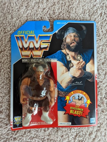 Hasbro Berzerker Figure 1993 Blue card WWF WWE Wre...