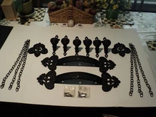 Pr. Gothic - 3-Candle Iron Sconce Midwest Black Cast Metal Wall Mount - NOS