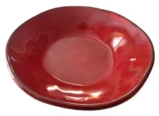 lot 2 Crate & Barrel Carmen Red Rustic Freeform 9" Dinner Bowl Soup Cereal Salad