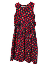 Vintage Girls Apple Print Corduroy Dress Size 5/6x