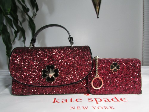 NWT Kate Spade Odette Glitter Mini Top Handle Crossbody Satchel & Card Holder