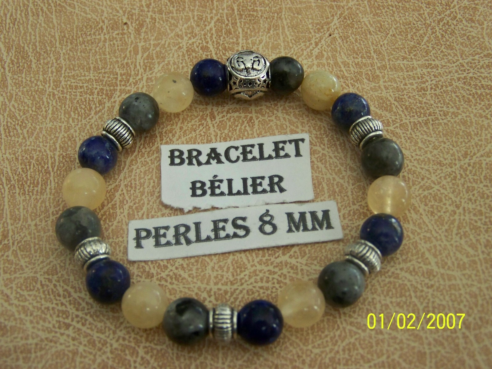Bracelet Bélier orné d'un médaillon gravé en acier inoxydable de haute qualité