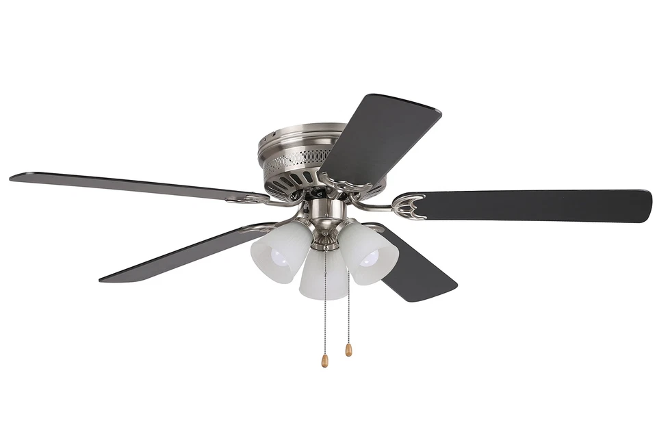 Litex Industries - 52" Flushmount Satin Nickel LED Ceiling Fan with 3 lights ... - Image 2 of 2