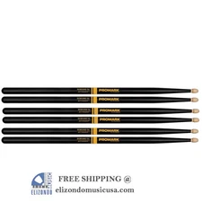 Pro-Mark R5AAG Activegrip 5A Drum Sticks Black 3 Pairs UPC 616022131570