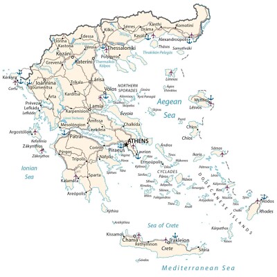 Greece Road Map GLOSSY POSTER PICTURE PHOTO PRINT BANNER 12530
