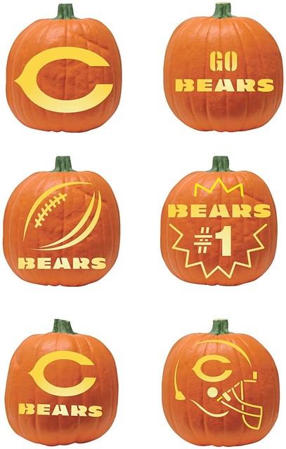 Chicago Bears Halloween Pumpkin Carving Kit Stencils for Jack-o-Lantern ...