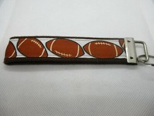 Football Ribbon on Strong Webbing Key Fob Keychain Wristlet Sports USA Seller