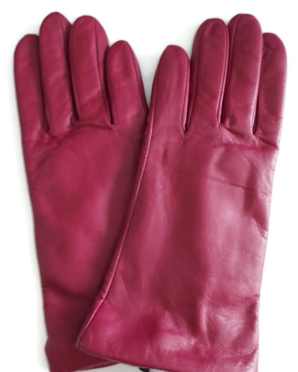 Fownes Warm Fleece Lined Leather Gloves, Plum Large - Main Image