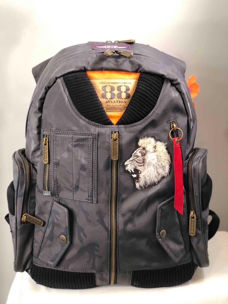 NWT AVIATION 88 Designer Multi Pocket Embroidered MA-1 Backp