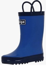 Children's Natural Rubber Rain Boots with Handles Easy for Little Kids Toddler