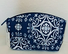 Vera Bradley ~ "Steel Blue Medallion" ~ Grand Travel Cosmetic Bag ~ NWT