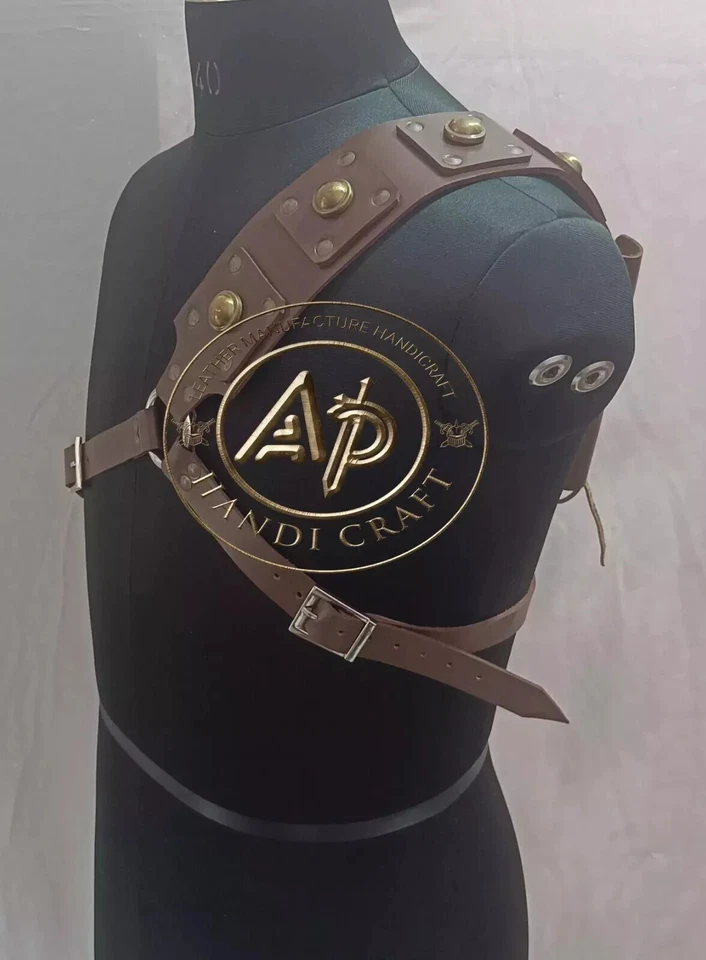 Leather Baldric Shoulder Belt for Medieval Long Sword Claymore Belt Frog Holder - Image 3 of 3