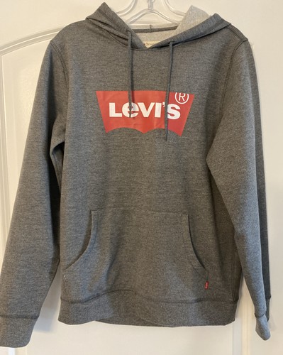 Levis Mens Charcoal Gray Fleece Hoodie 