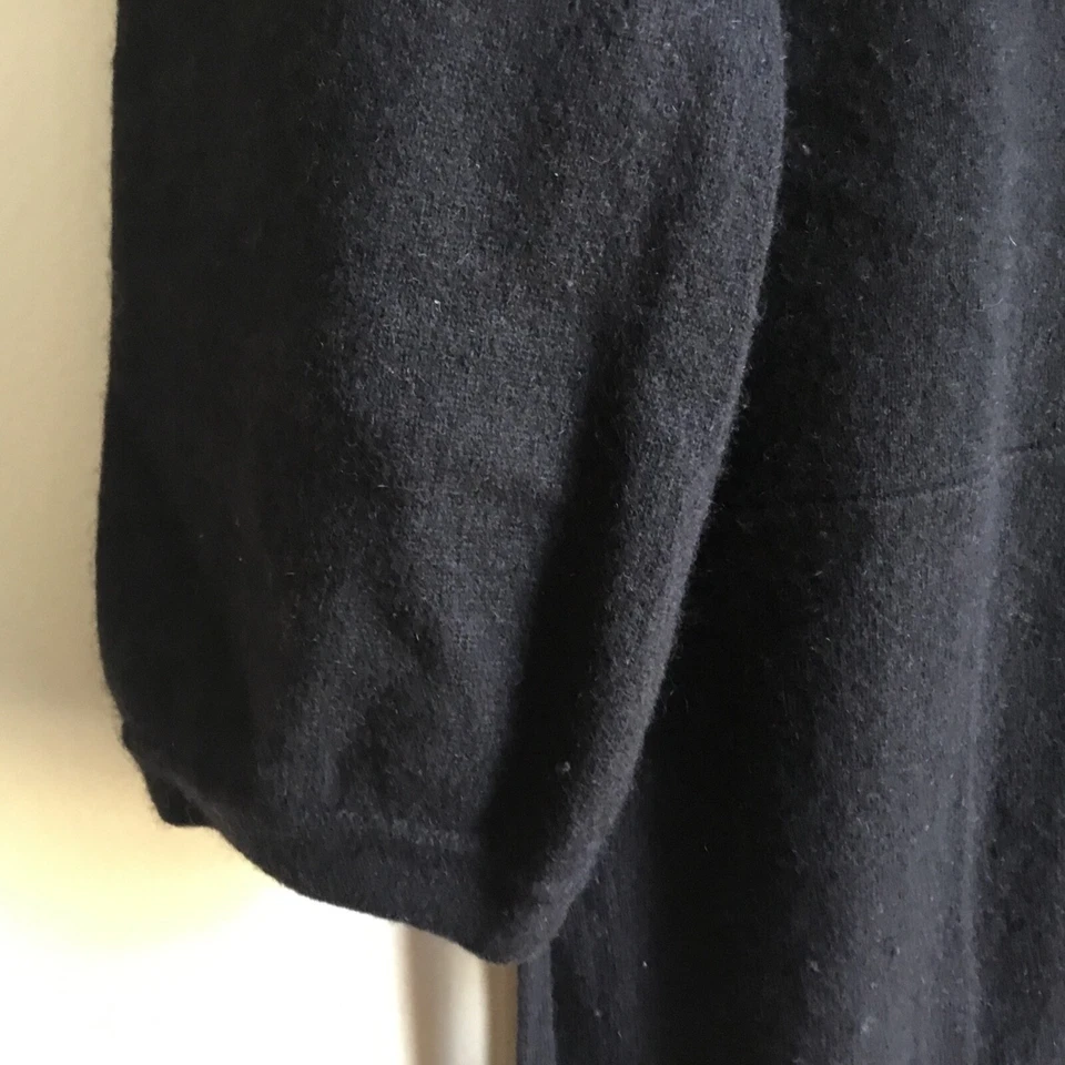 Suéter ALLUDE XL 100% cashmere amarrar costas suéter mangas balão 3/4 - Imagem 3 de 4