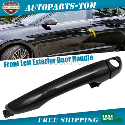 Fits 2017-2020 Hyundai Elantra Front Driver Black Door Handle Assembly Outside