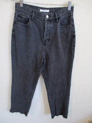 Pac Sun Jeans Size 28 High Rise Straight 100% Cotton Black Denim Cutoff  Cropped