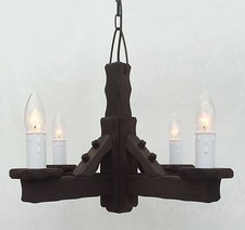 TW/4 - Traditional Rustic Wooden 4 Light Ceiling Light Wood Pendant Light