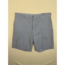 Polo Ralph Lauren Seersucker Shorts 38 Blue White Stripe Stretch Classic Fit